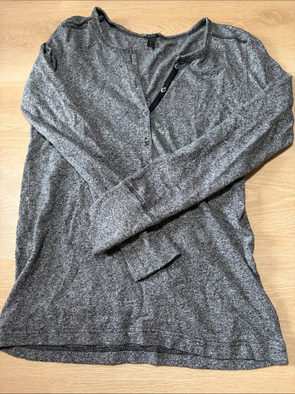 J. Crew Women's Gray Button-Front Henley